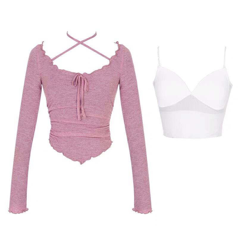 ★GLAVIL★スカル柄ジップキャミソール チョーカー ピンク セット aa461562db69562bf5e0bfa32a5712