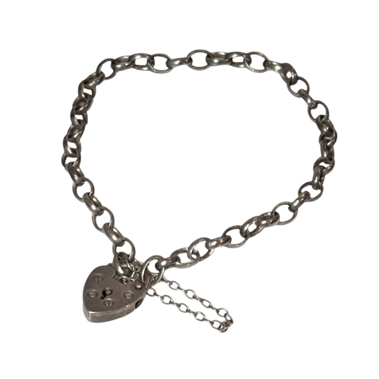vintage silver padlock bracelet