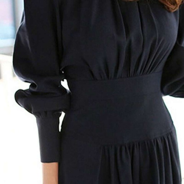 ネイビーパフスリーブワンピース 258 Moo ネイビーパフスリーブワンピース 258 Moo