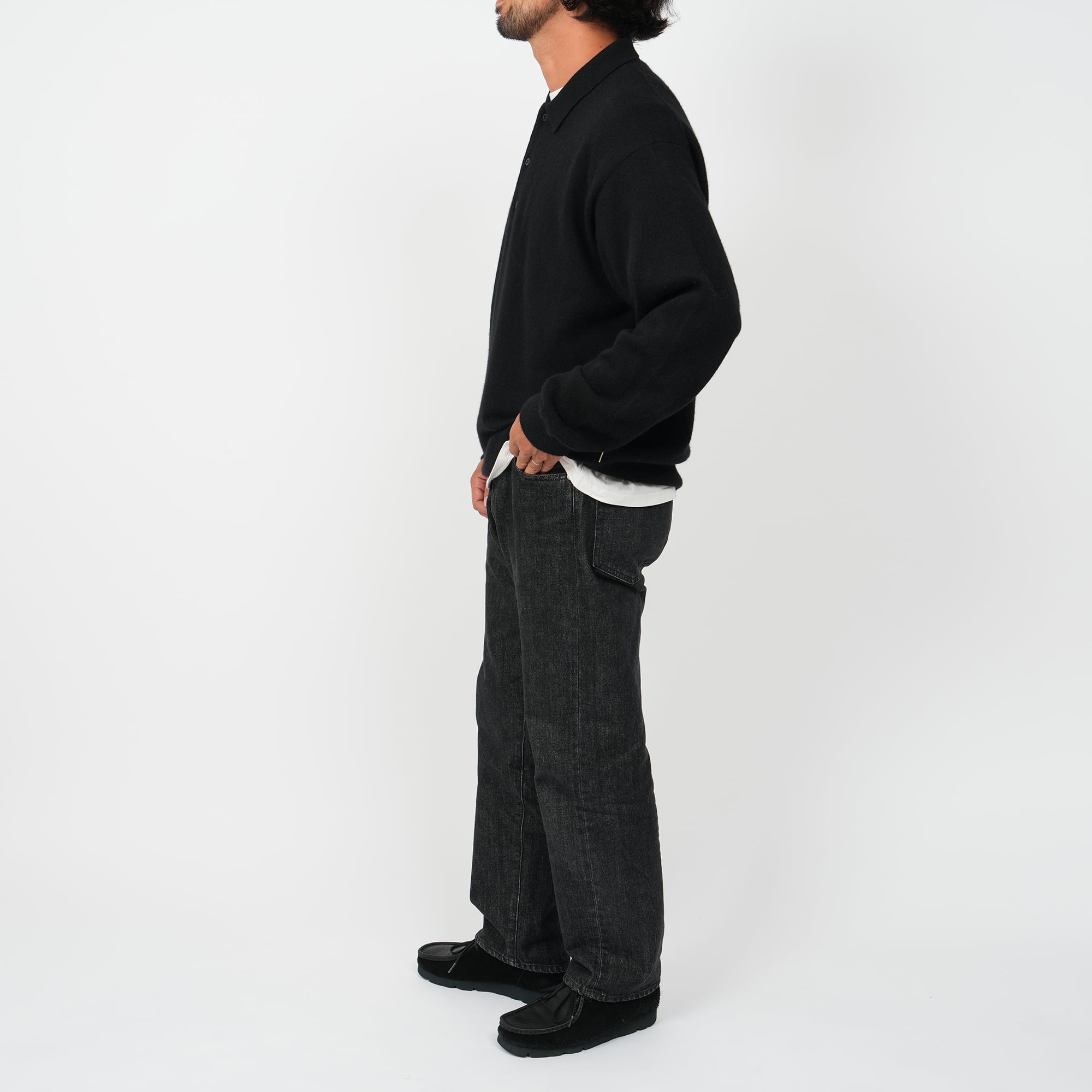 Wool Cashmere Warm Knit Polo | OVY