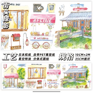 新作☆CE63 Ceenie【街头掠影]】100mmx2m 星空特油 透明剥離紙付 マスキングテープ