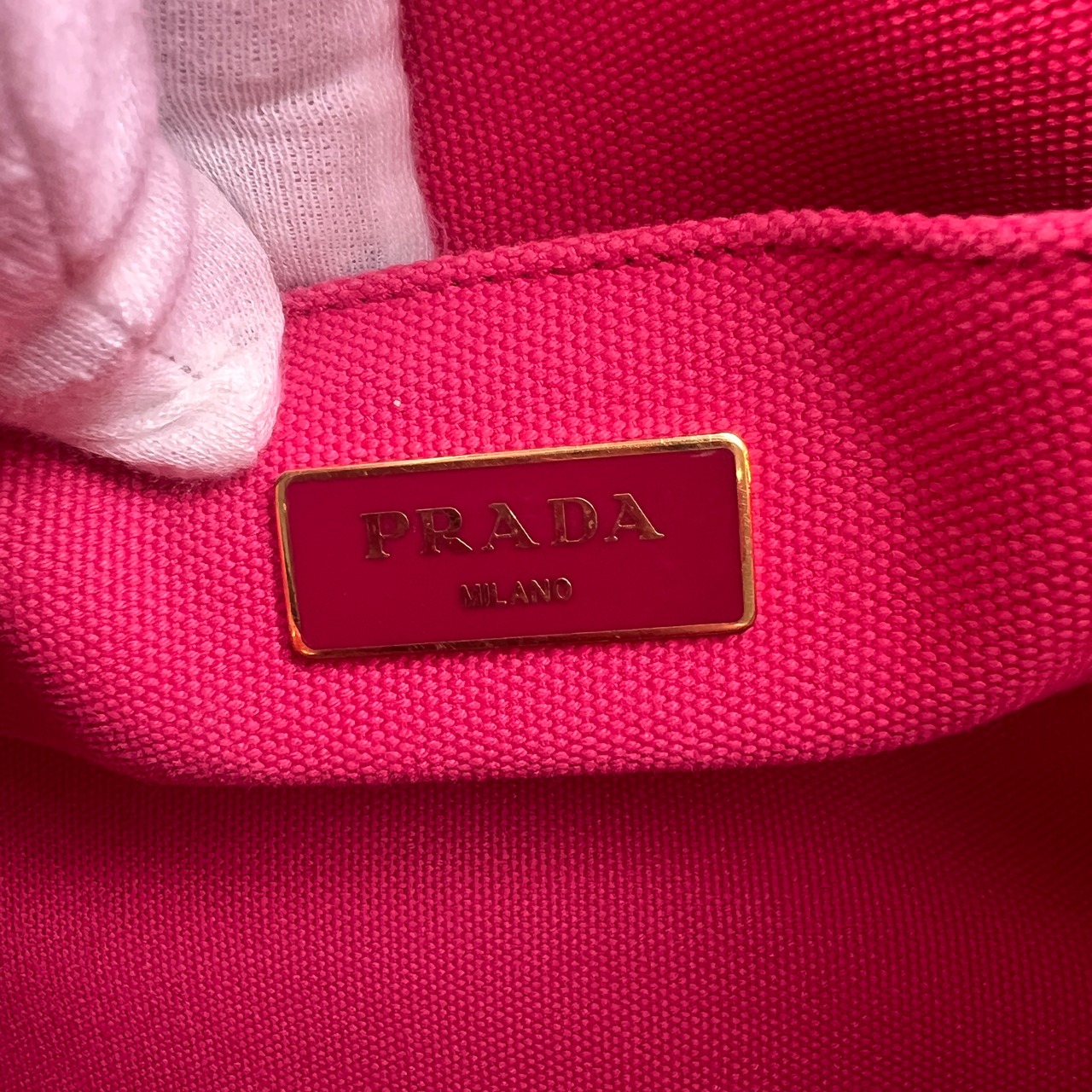 PRADA プラダ カナパ ２WAY キャンバス ハンドバッグ ピンク A-12634