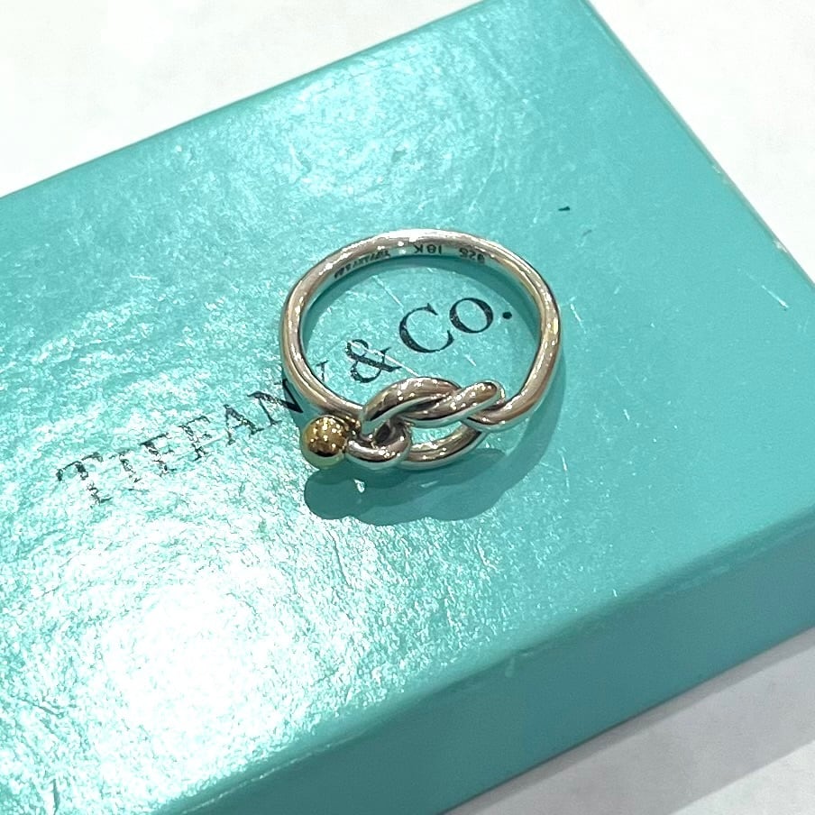 希少サイズ 2116 【 TIFFANY&CO. 】TIFFANY &CO silver925.K18 14号