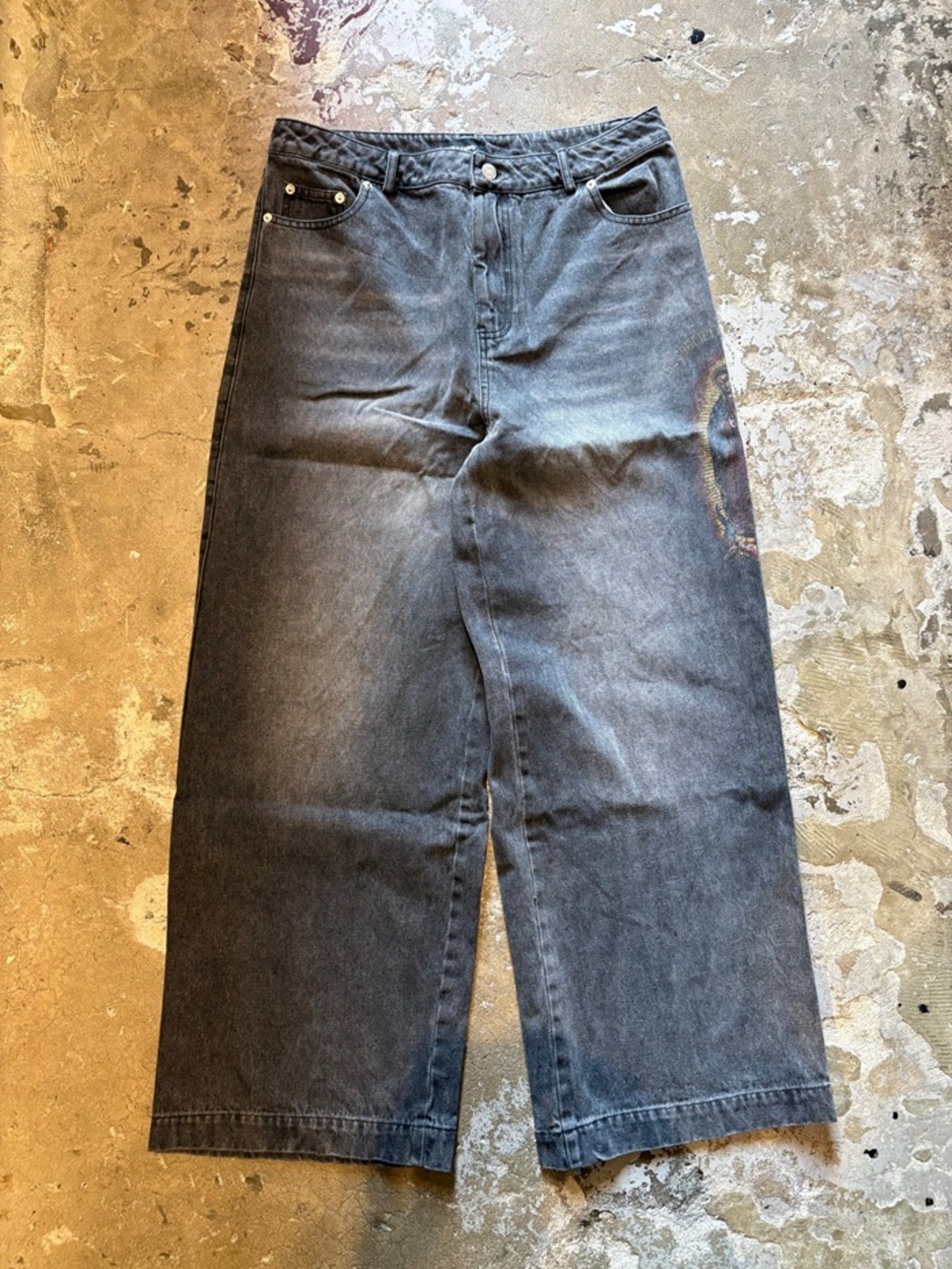 Subciety / Faded madonna denim pants / DENIM PANTS / DENIM / デニム / BLACK / 153-01217 - 1
