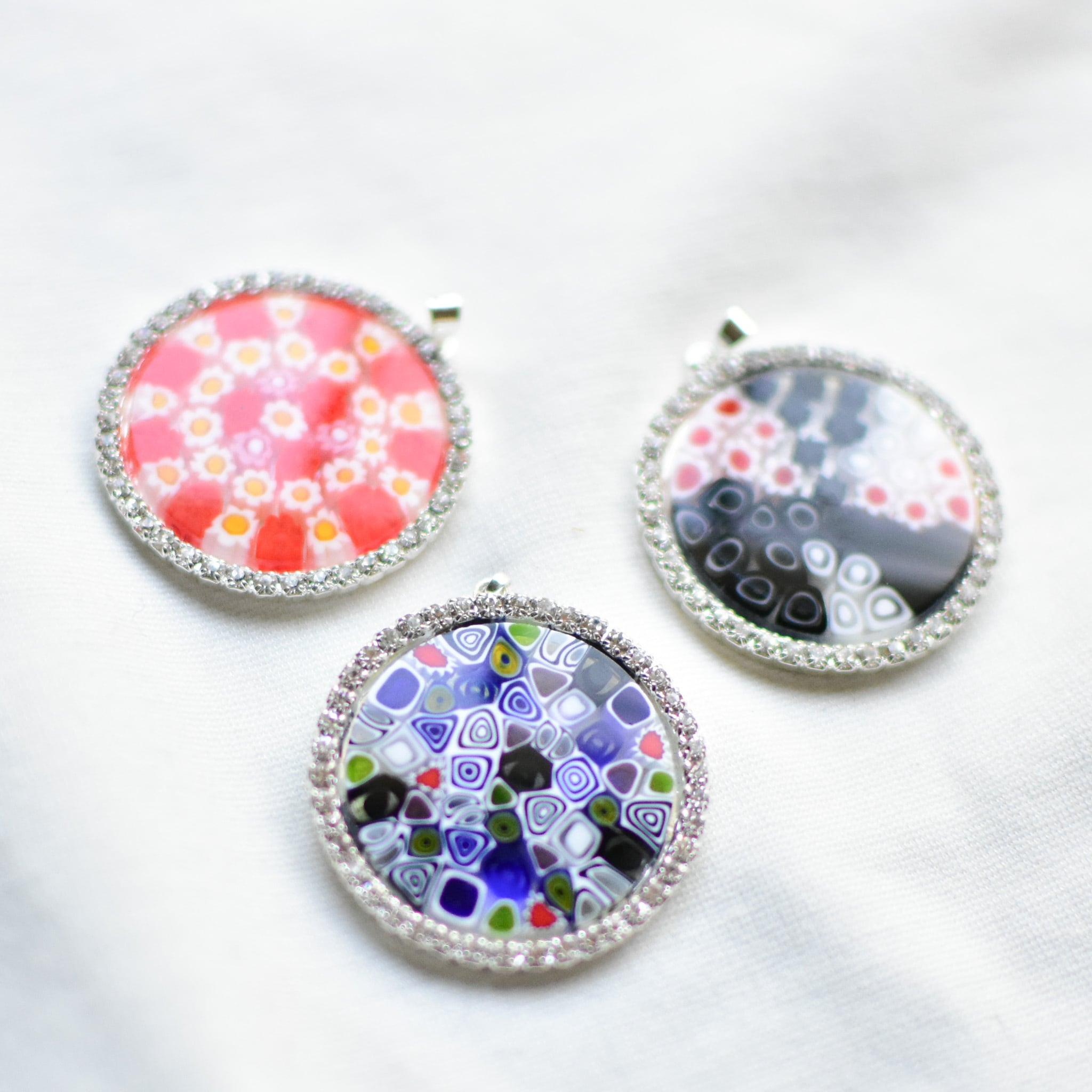 【未使用極美品】ミルフィオリ　ペンダントトップ　ベネチアンガラス　ムラーノガラス ベネチアンガラス風 ペンダントトップ ミルフィオリ 金箔 ムラーノ