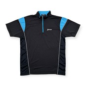 ゴルフ◆SRIXON スリクソン ハーフジップ ドライ 半袖シャツ ポロシャツ M /黒/ブラック/メンズ/スポーツ
