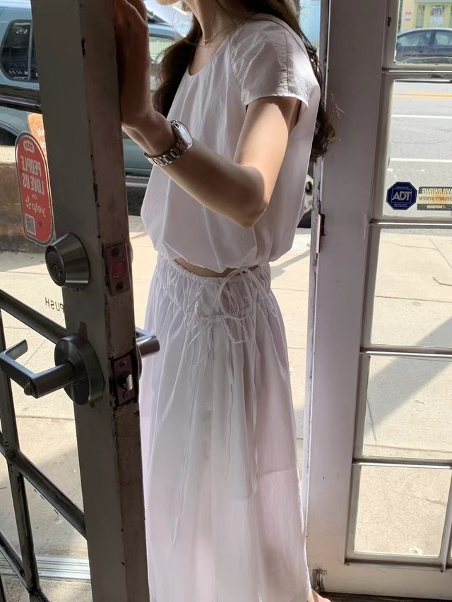 (OUNCE) drow banding skirt / 2color