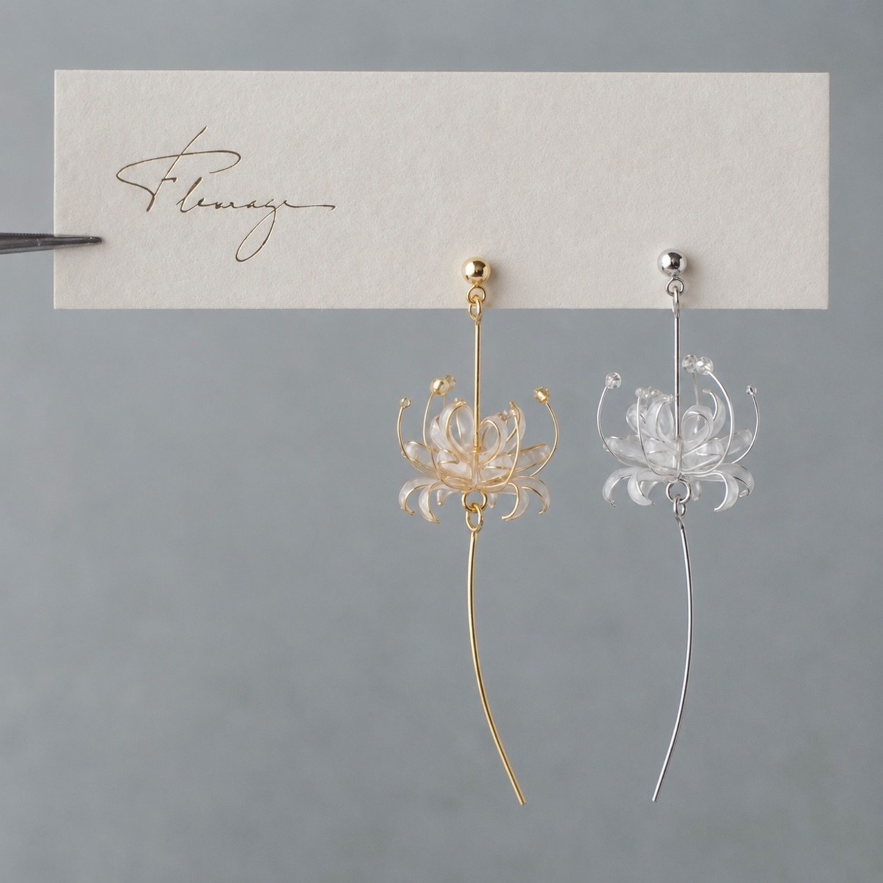 曼殊沙華 ーSilver－ | Spider Lily Earrings