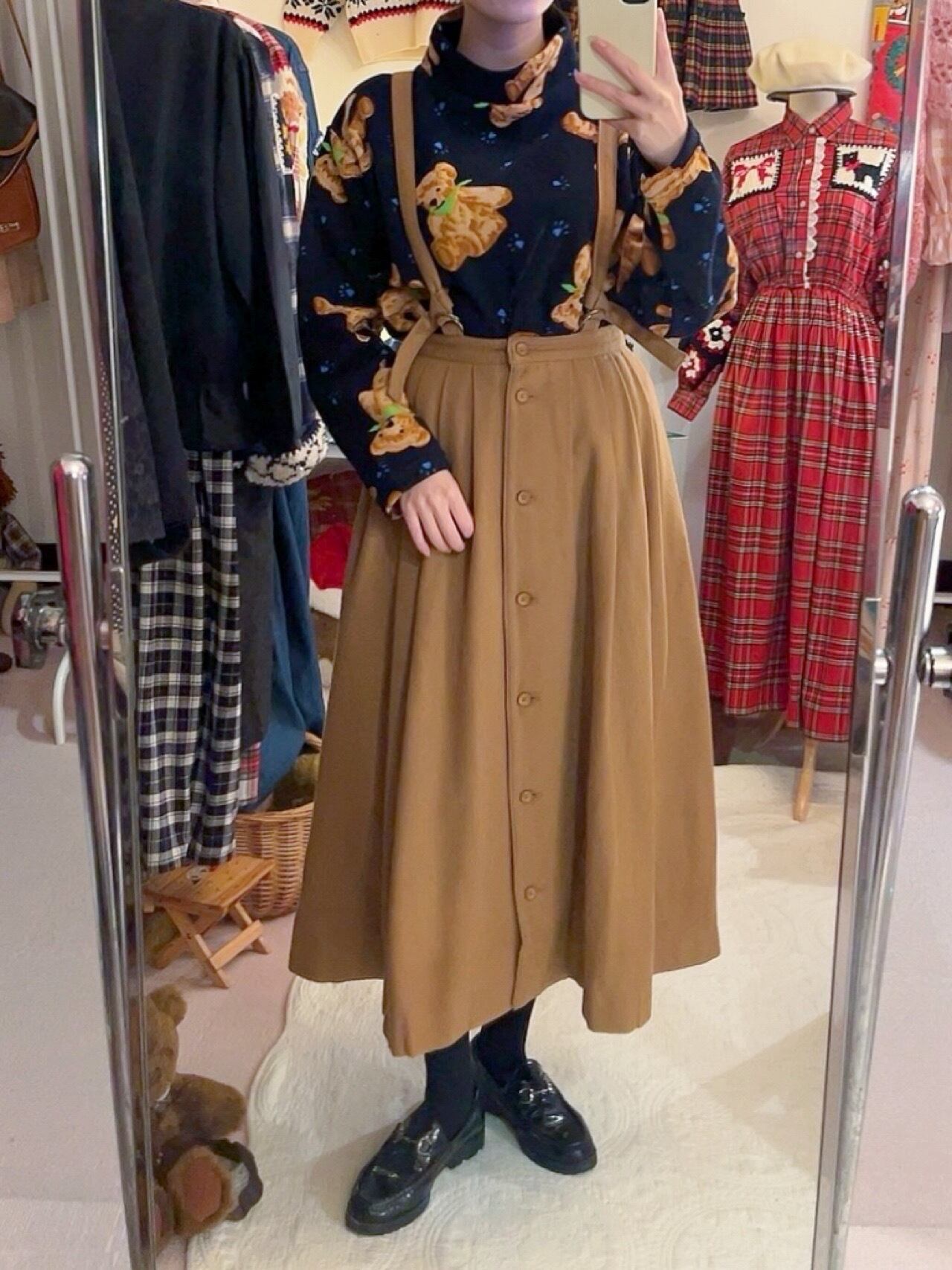 scarf bear fleece pullover