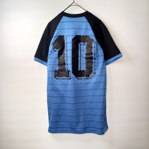 西ドイツ製　erima　Vネック　ラグランTシャツ　半袖　プリント　背番号