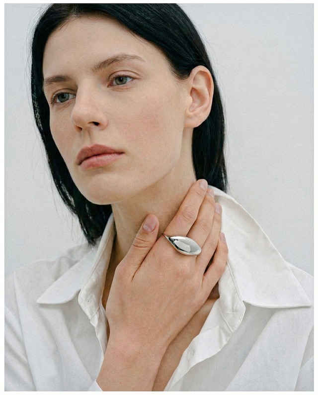 316L Wave Curve Ring