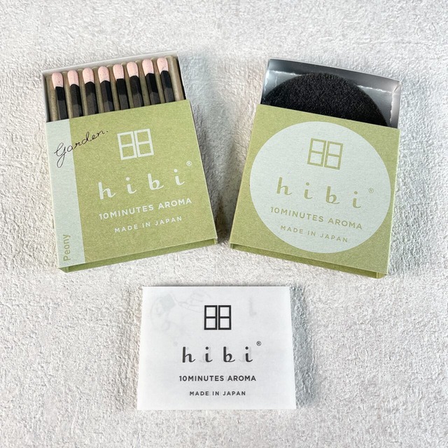 hibi 10MINUTES AROMA  garden. Peony（ピオニー）レギュラーボックス 8本入り／専用マット付き