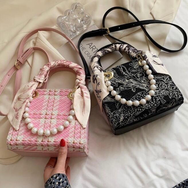 トワルドジュイ チェック柄 スカーフ ツイード 2WAY バッグ ショルダー