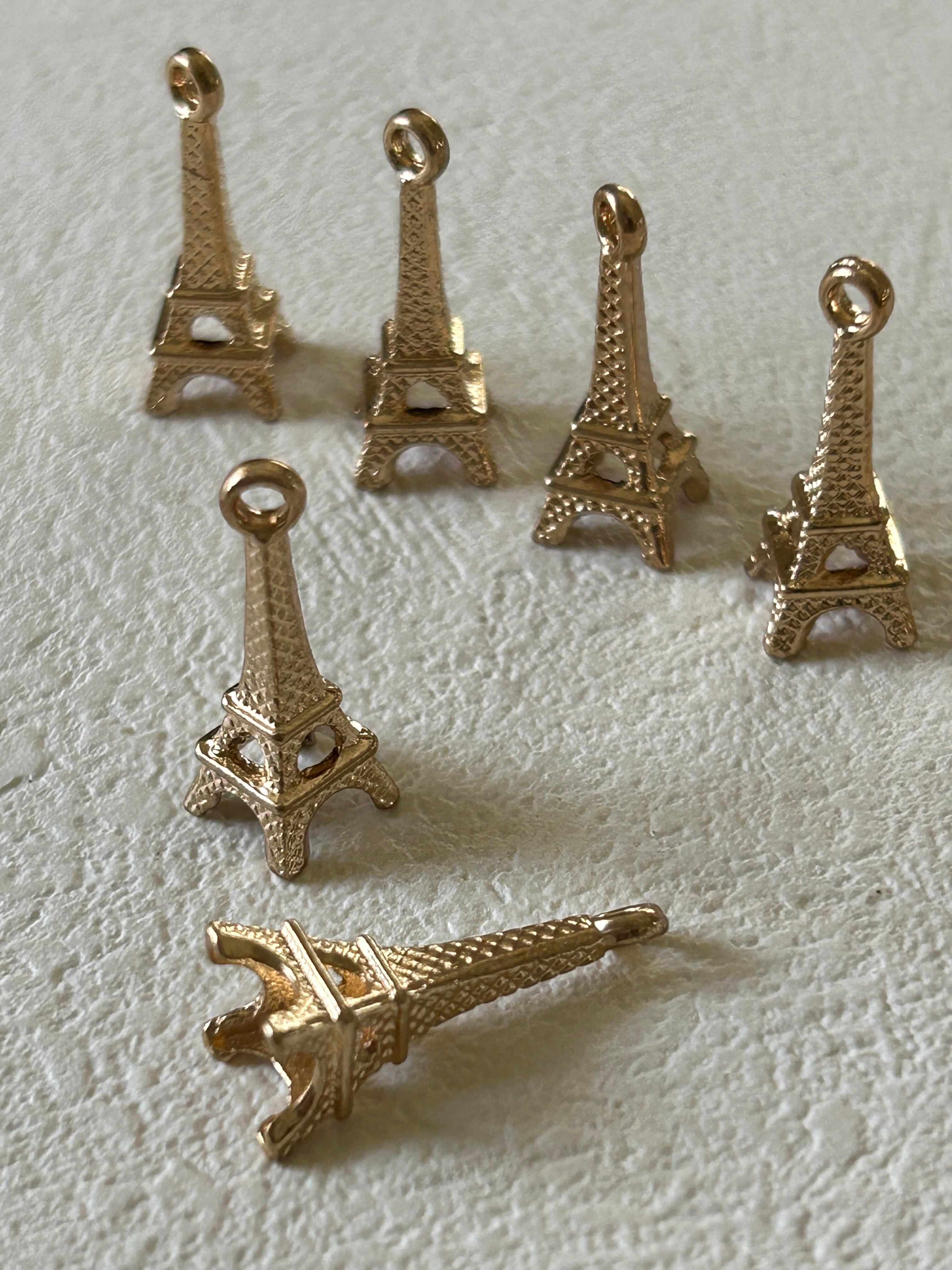 輸入デザインパーツ 立体型 エッフェル塔パーツ チャーム ゴールド 22mm アクセサリーパーツ デコレーション材