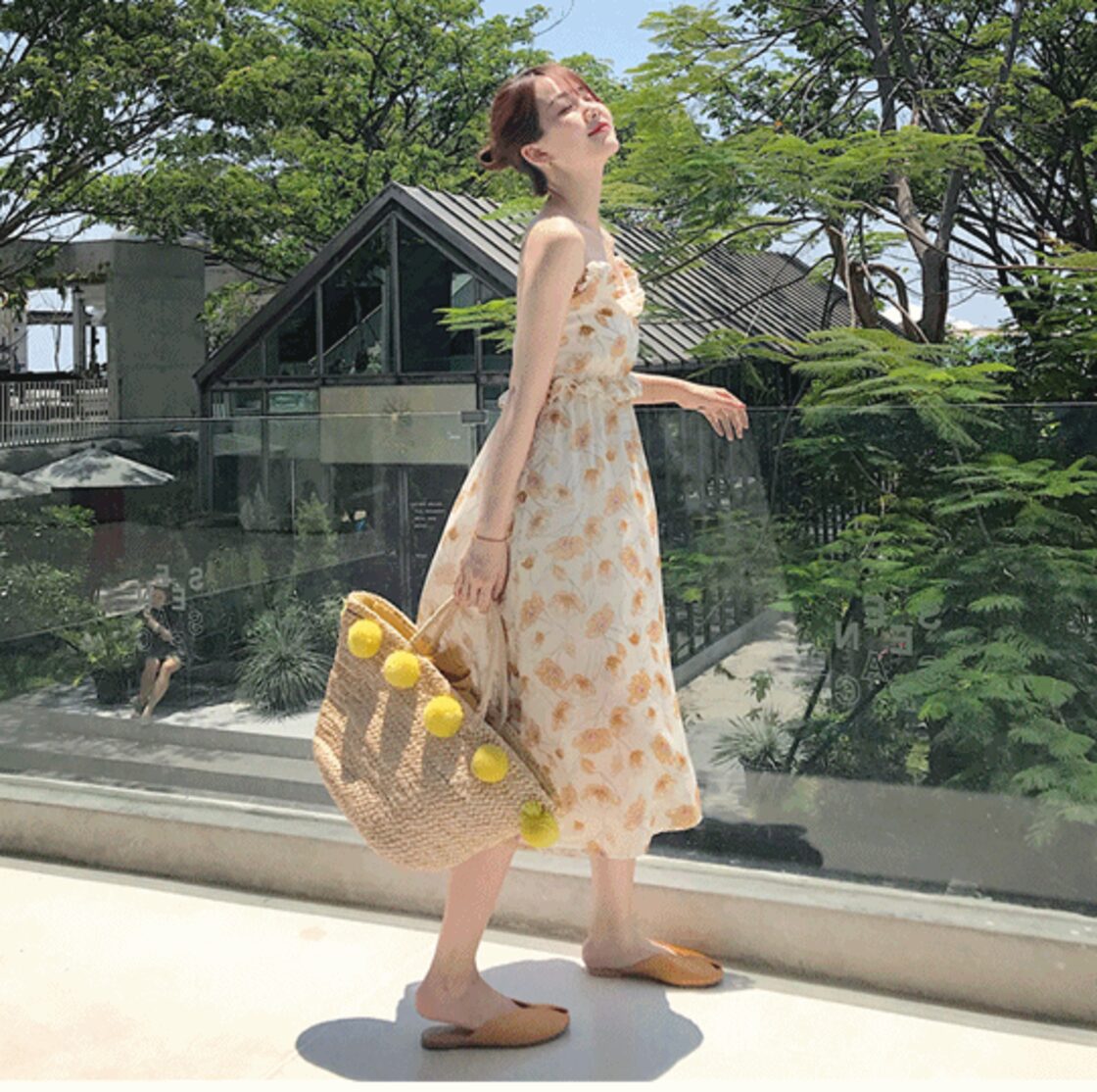 サマードレス キャミワンピ きれいめ リゾート カジュアル派 ♪ ふんわりシアーシフォンがかわいいロング丈キャミソール