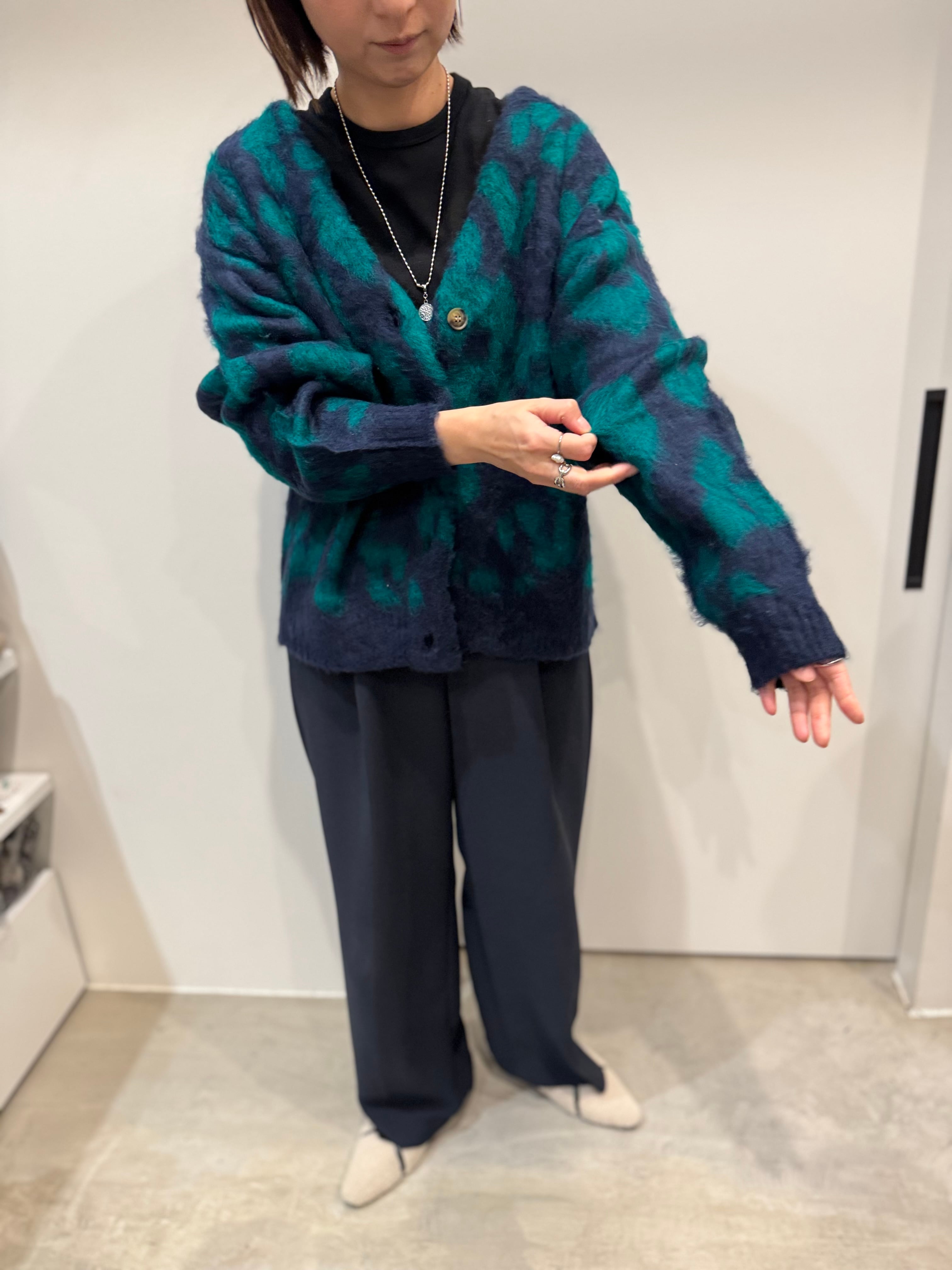 【SELECT】レオパード柄ニットカーディガン