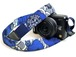 カメラストラップ　3㎝巾　ミラーレス＆一眼レフカメラ用　両面　紅型デザイン　反物　波　紺