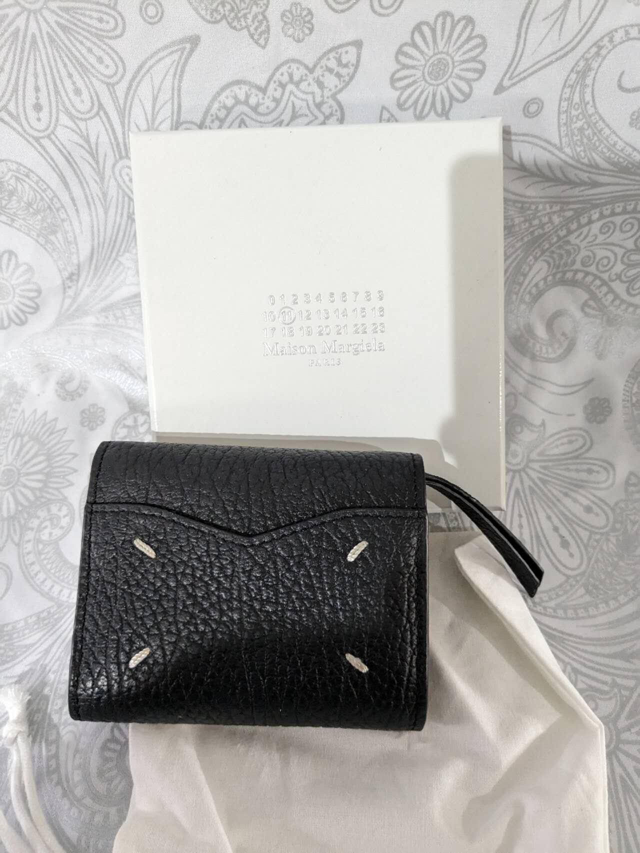 極美品✨マルジェラ マネークリップ 札入れ 4ステッチ レザー ブラック