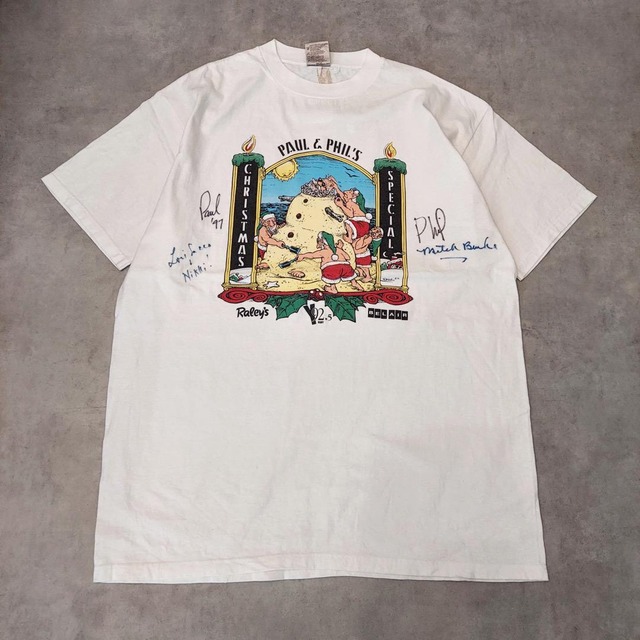 オニータ Tシャツ 古着 90s プリント 人 白 XL 14078
