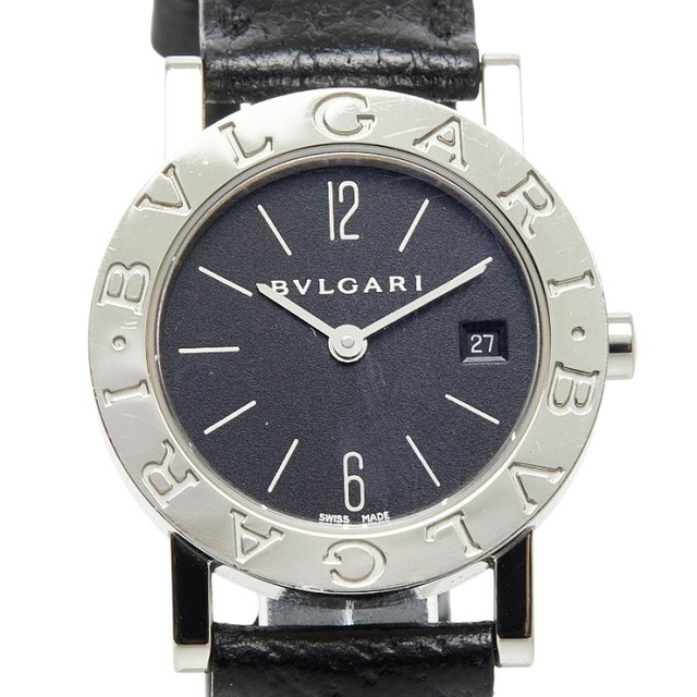 ブルガリ ブルガリブルガリ デイト 腕時計 BB26SL クオーツ ブラック文字盤 ステンレススチール レディース BVLGARI 【中古】