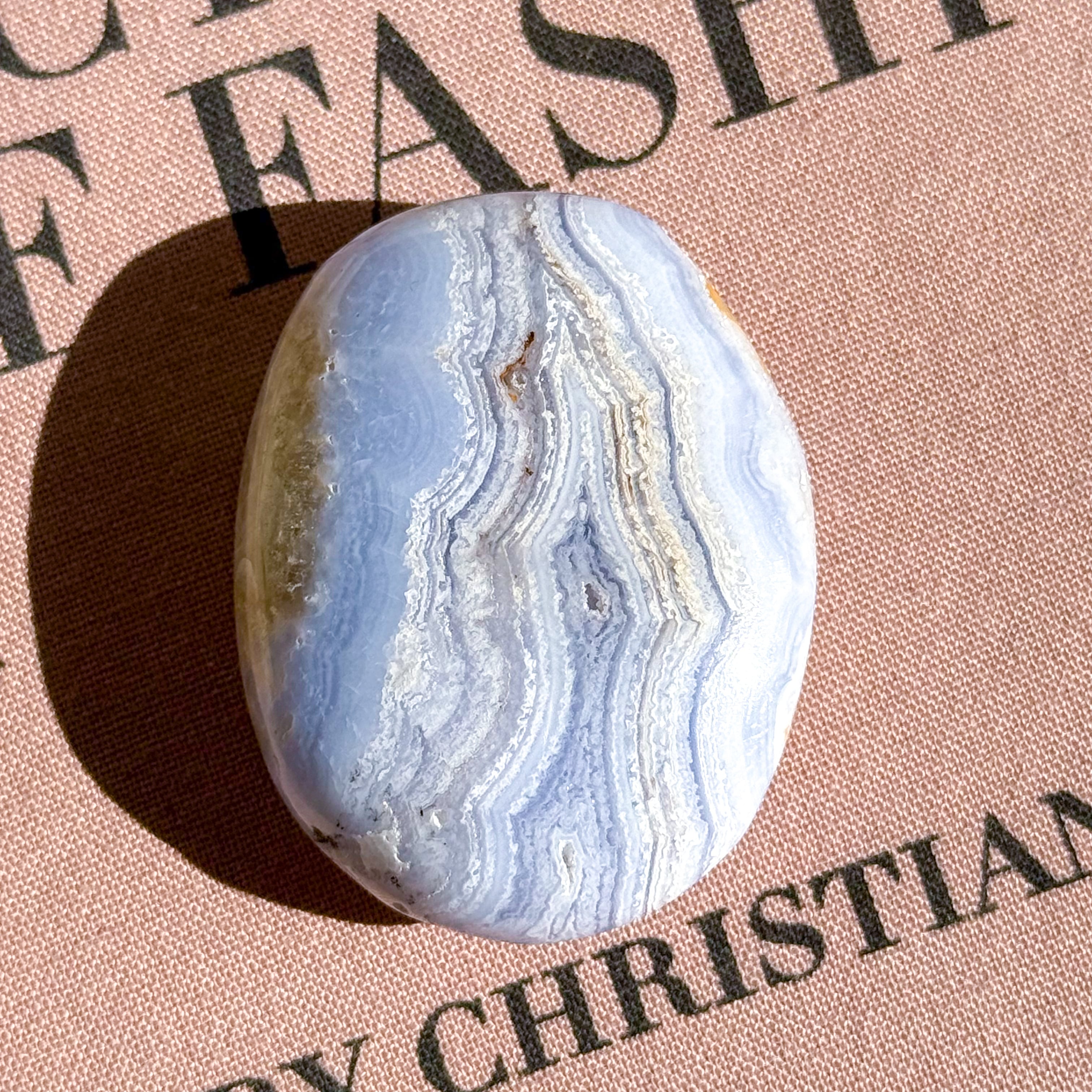 青色アゲート ブルーレースアゲート ブレスレット 12mm [t58-6595]