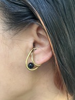 ☆再販人気商品　大ぶりイヤーカフ　①グリーンアゲート②オニキス/真鍮