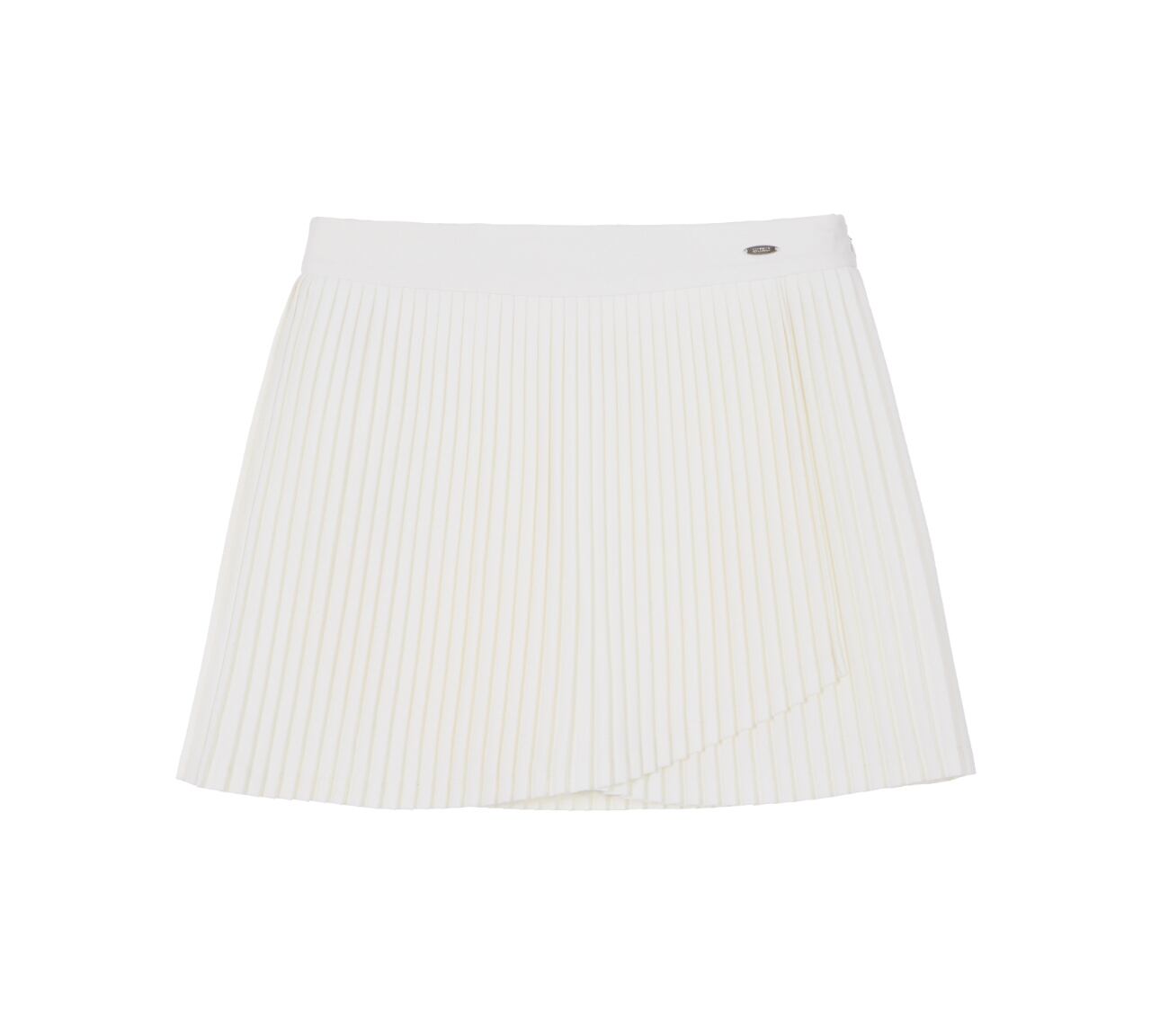 GOXO ゴーエックスオー メタルロゴラッププリーツスカート ホワイト