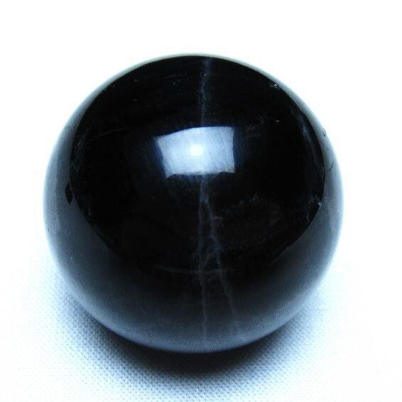 黒水晶 モリオン 丸玉 35mm スフィア 置物 原石 141-7403