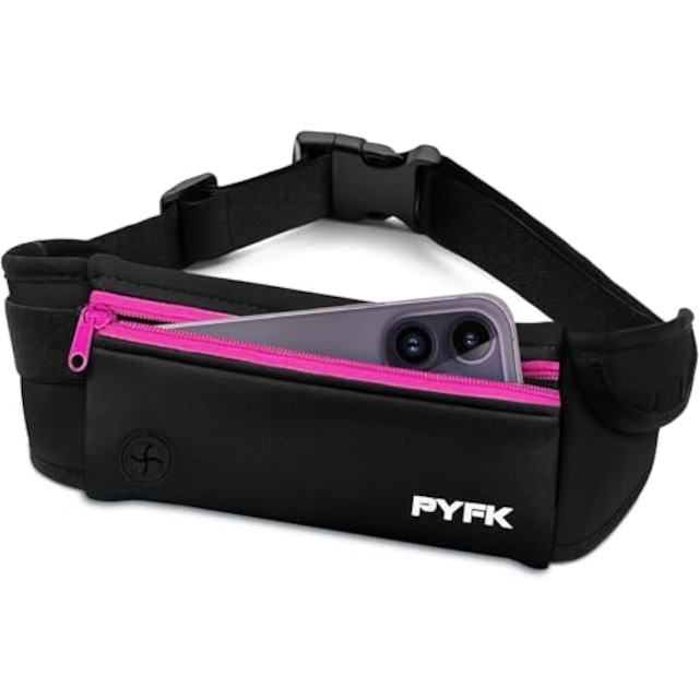 PYFK ランニングポーチ 軽量 防水 揺れない ウエストポーチ iPhone スマホ対応 ランニング ポーチ 薄型 おしゃれ メンズ レディース (ローズレッド)