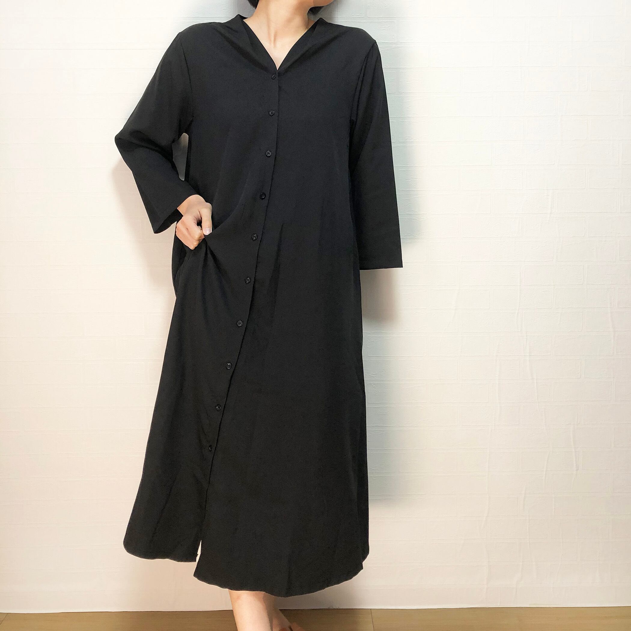 送料無料 翌日発送 ワンピース ロングワンピース 羽織 春 夏 シンプル ブラック ベージュ Xl 大きいサイズ マキシワンピース P T