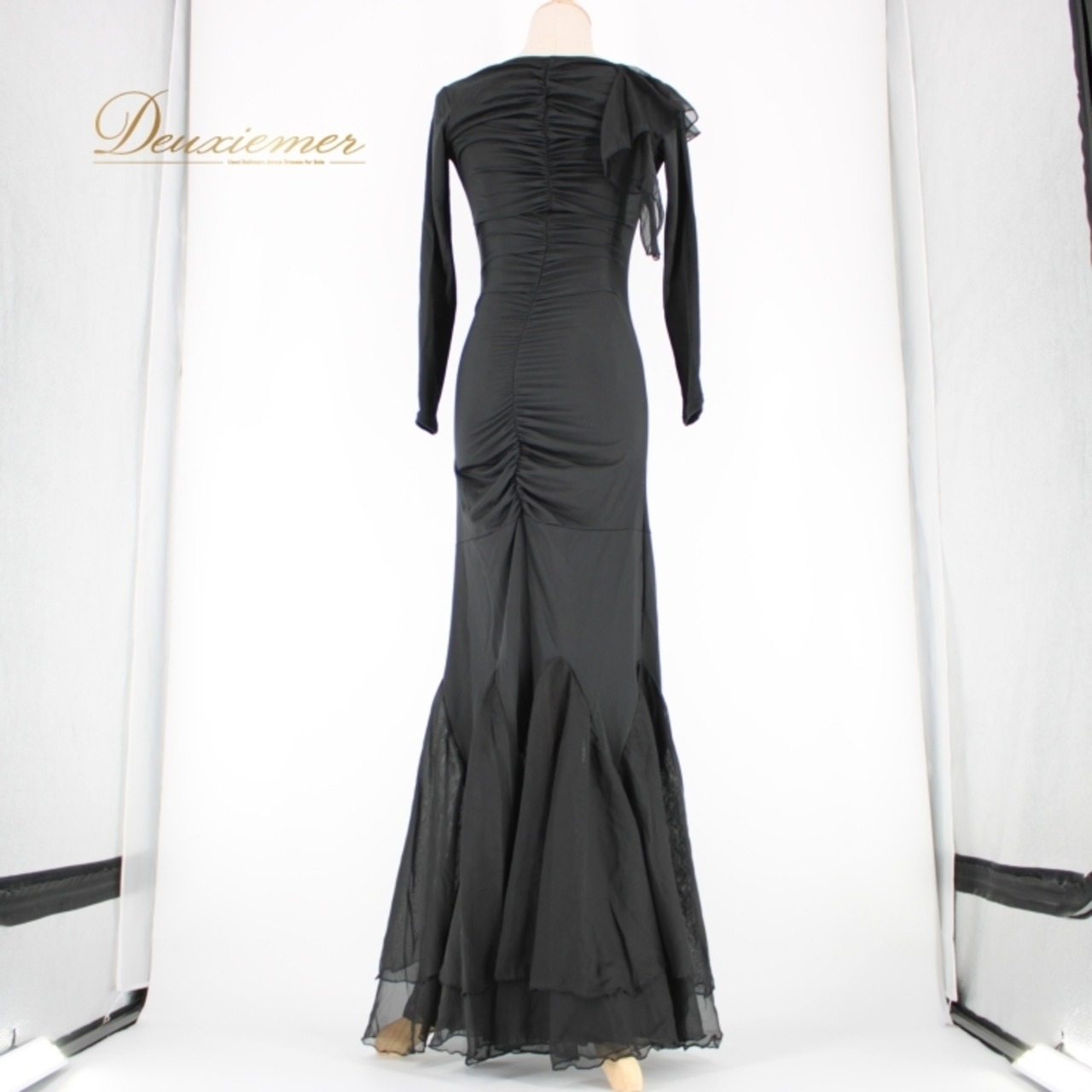 社交ダンス 衣装 スタンダード ドレス ワンピース レッスンウェア パーティドレス レディース YILINFEIER ブラック系 黒 長袖 上品 シンプル フォーマル セクシー 伸縮性 洗練された おしゃれ ドレスアップ 高品質 ストレッチ 大人向け 洗練されている かわいい ステージ衣装 ラインストーン エレガント 女性用 おすすめ