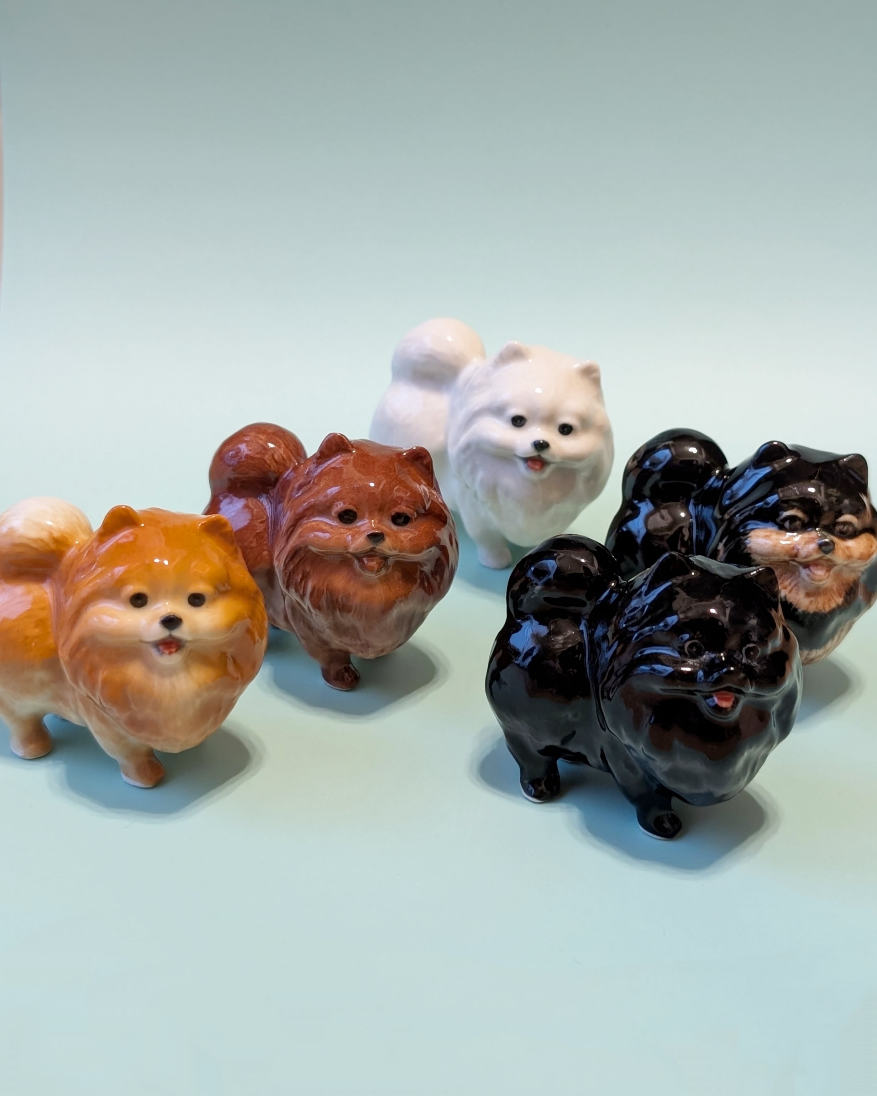 【ミニチュア陶器】 Pomeranian~stand~
