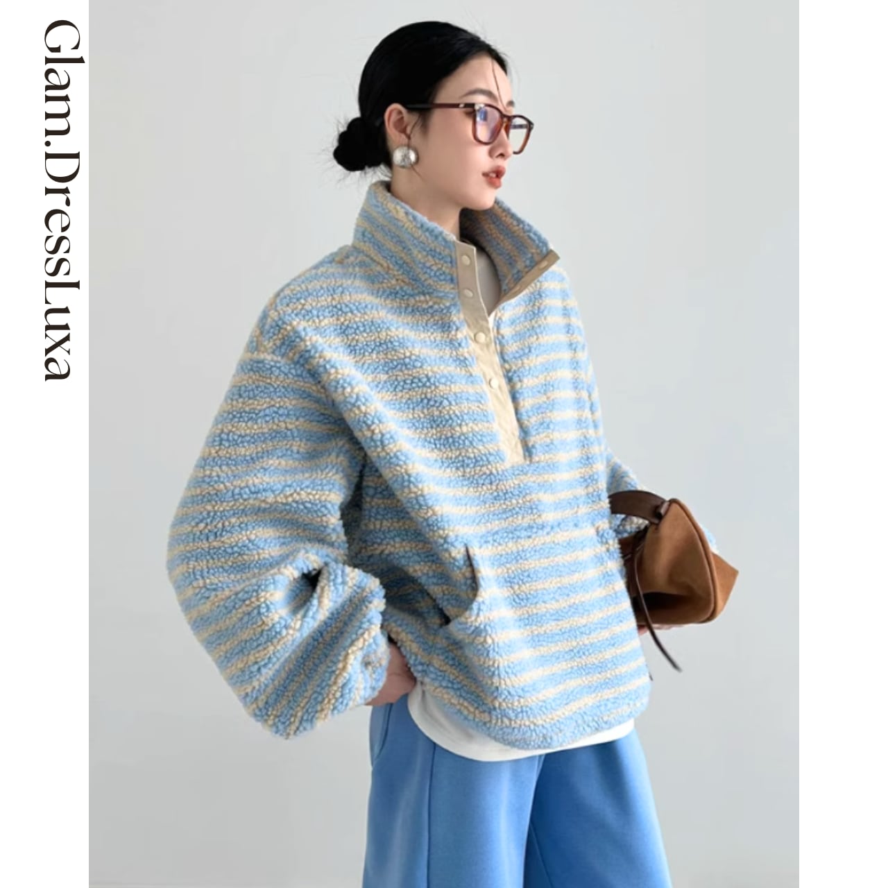 Striped Fleece Pullover_T1654