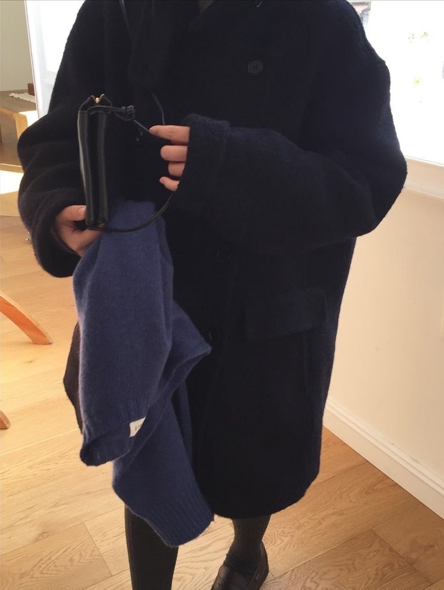 (予約) vegetable / Bell half coat (navy)