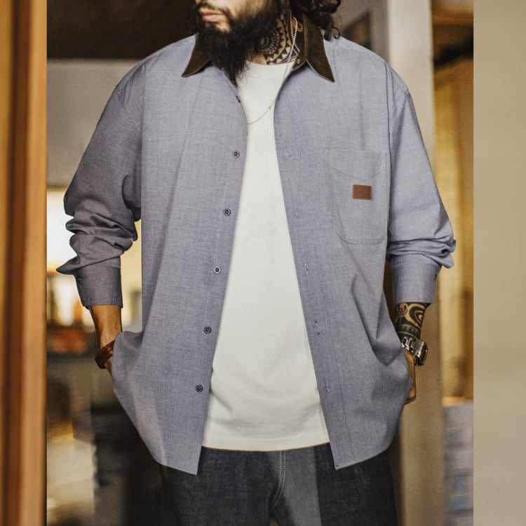 コーデュロイカラー シャツ G00007