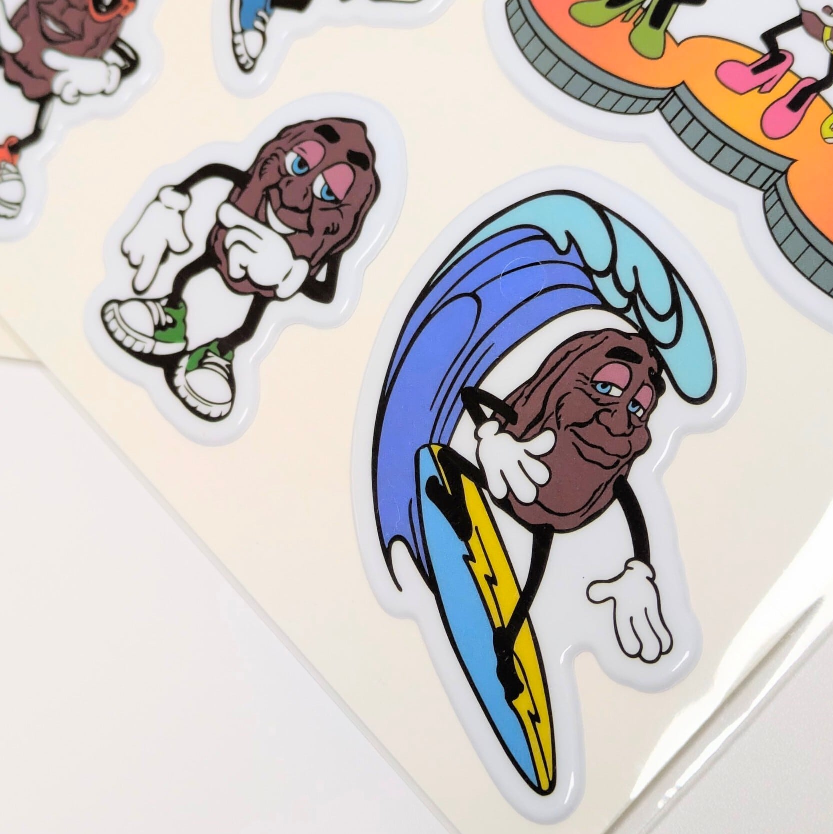 【 California Raisins（カリフォルニアレーズン）】 AMERICAN PUFFY STICKERS / ぷくぷくシール / ぷっくり / ステッカー 〚アメリカン雑貨 アメトイ〛
