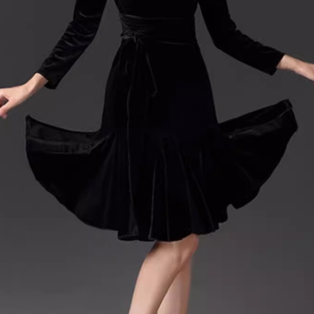 シルエットフロー ミモレワンピース フレア Vネック ds1067