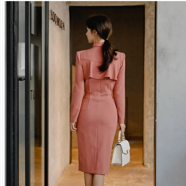 大人 ワンピース タイト 膝丈 タイトワンピース シャツワンピース ひざ