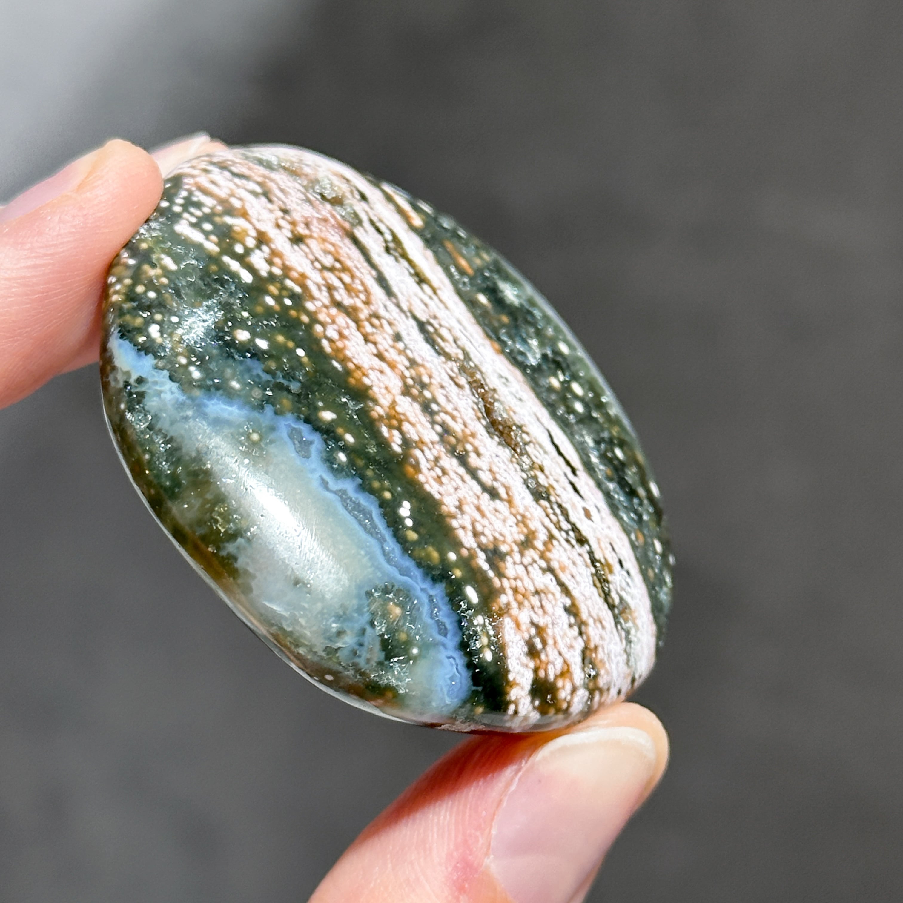 オーシャンジャスパー パームストーン43◇ Ocean Jasper ◇天然石