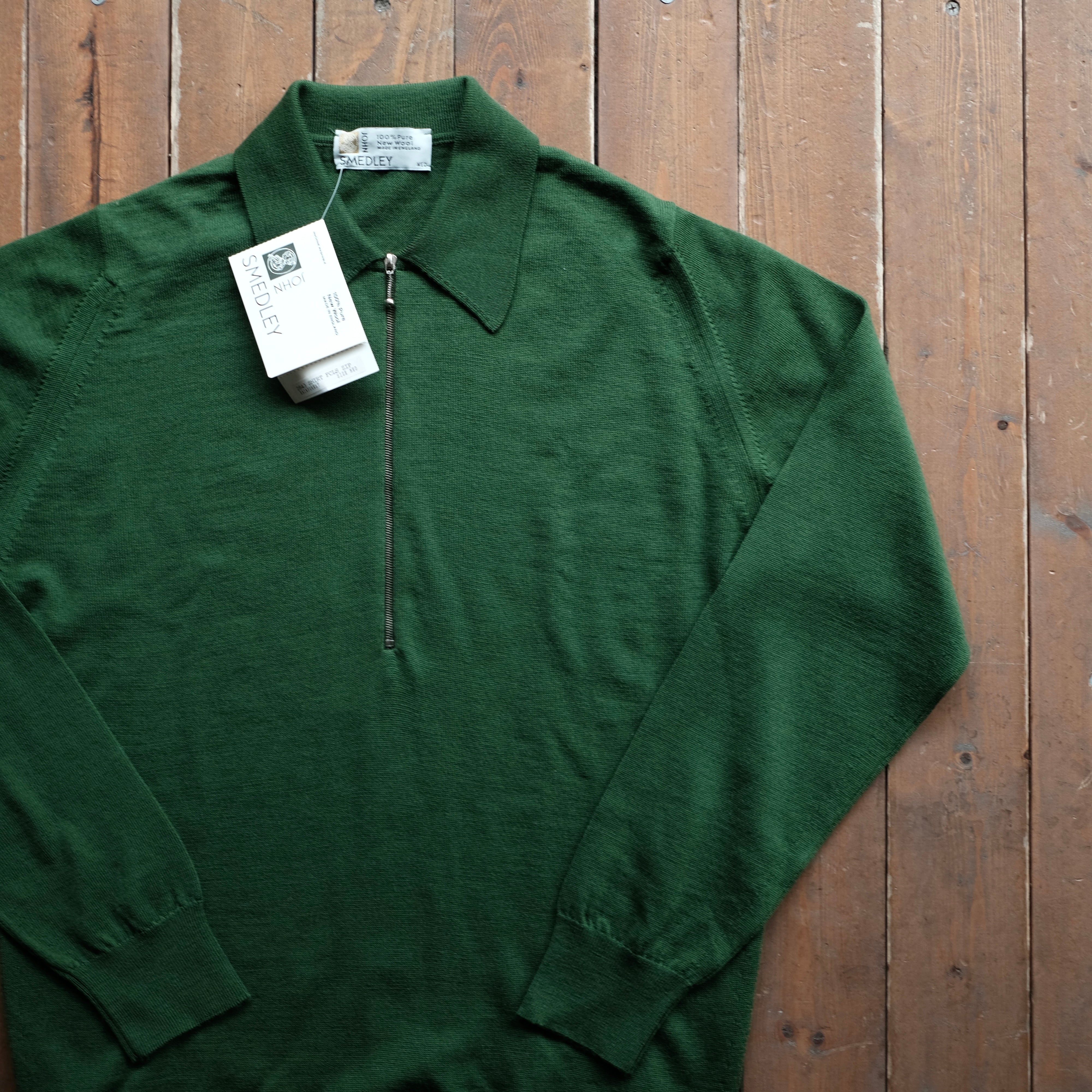 90s JOHN SMEDLEY DEAD STOCK GREEN POLO SHIRT | safarionline
