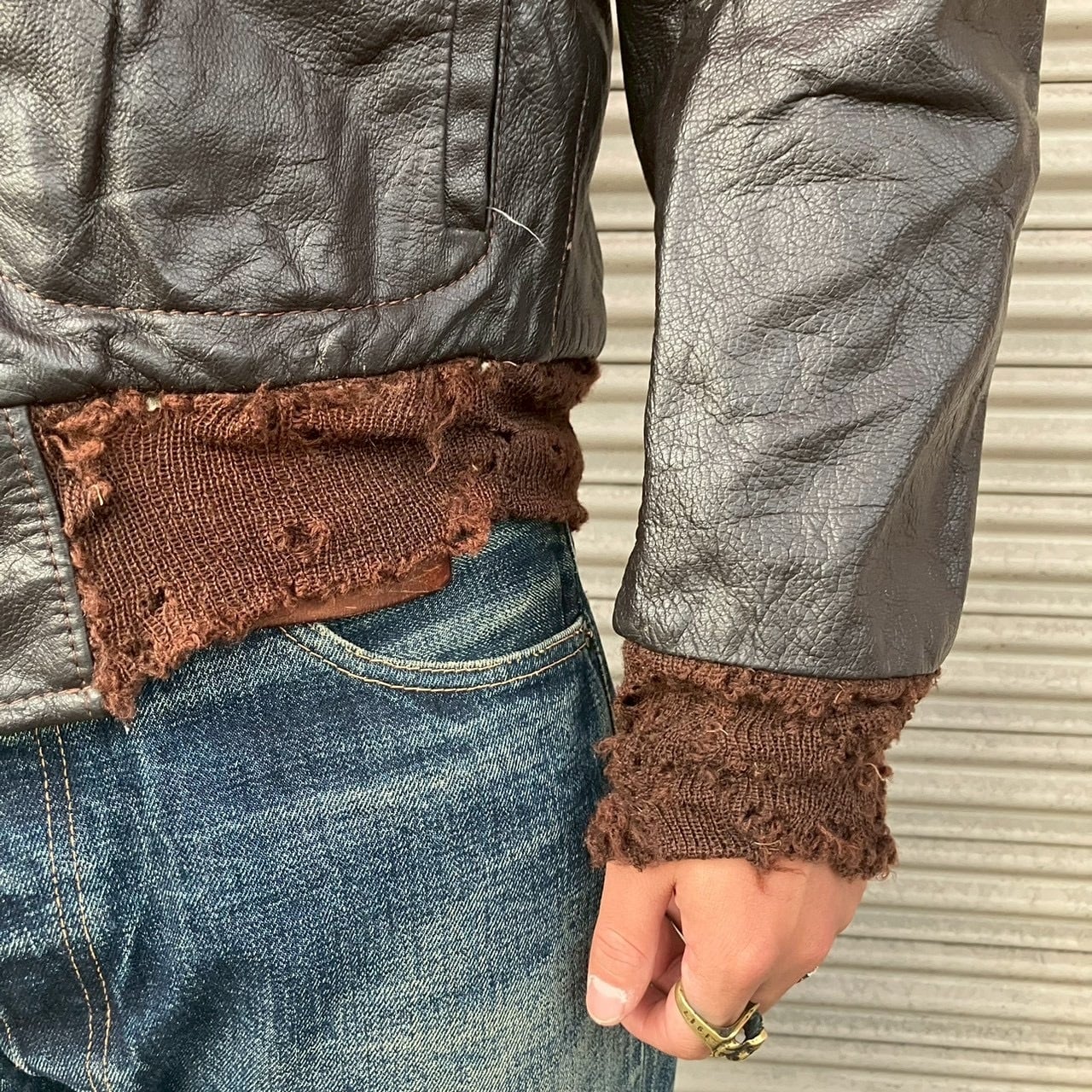 70s USA製 L.L.Bean G-1 裏ボア ムートン フライト レザー ジャケット