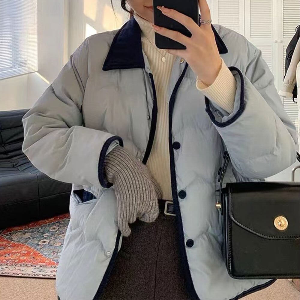 【送料無料】 キルティング ダウン ジャケット 中綿 レディース 秋冬 韓国 防寒 防風 保温 暖かい 薄手 襟付き ウェーブキルティング ダウンコート 大人 カジュアル きれいめ シンプル 大人可愛い 大人女子