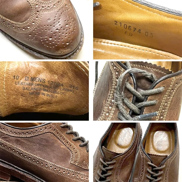 1点物◇フローシャイム茶ウィングチップ革靴レザーシューズ古着メンズ