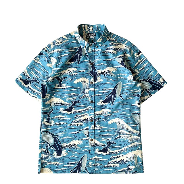 Mountain Men's / ボタンダウン アロハシャツ /  WILD OCEAN  / PACIFIC BLUE