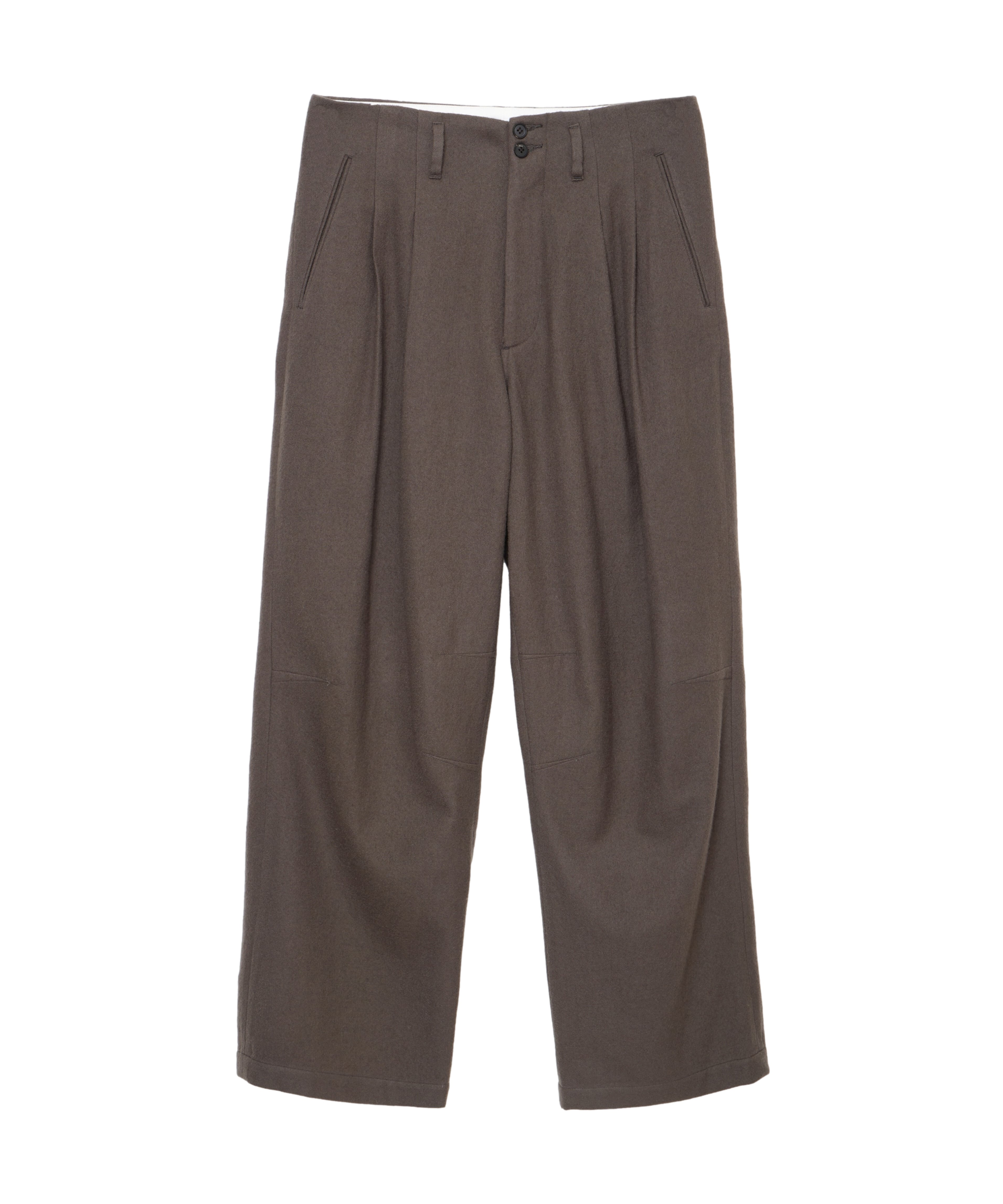 【中古】MATSUFUJI マツフジ ミリング ウール ワイド トラウザー パンツ 3 M253-0402 TAUPE トープ●■ MATSUFUJI / M253-0402 / MILLING WOOL WIDE TROUSERS (TOUPE