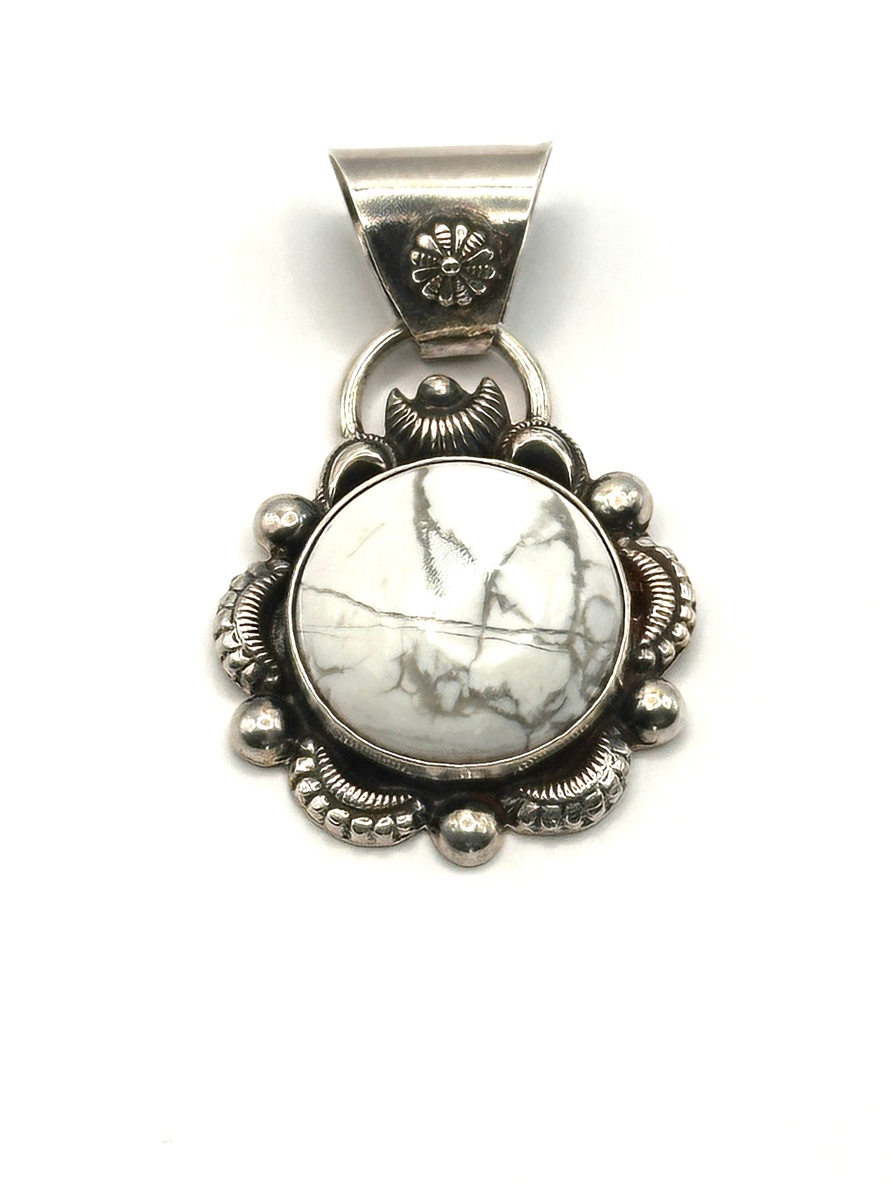 Ericka Nicolas Begay White Turquoise Pendant Top | OLD HANNNA