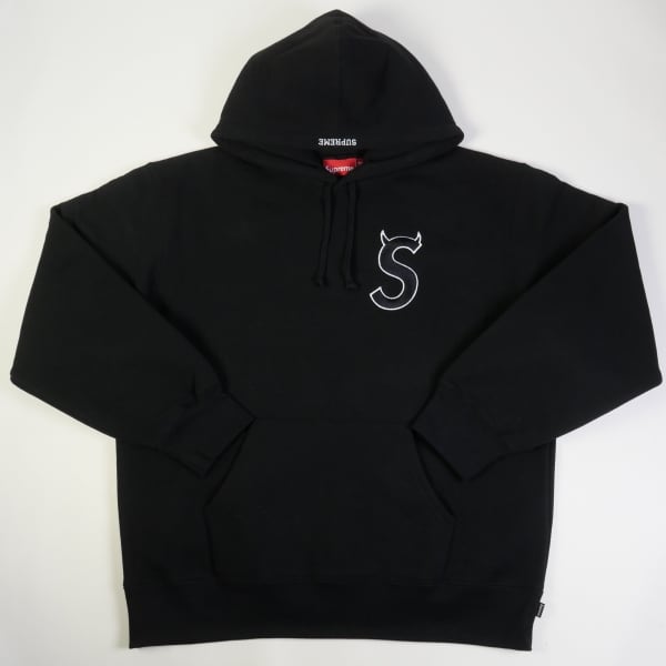 Supreme S Logo hooded パーカー M  ブラック