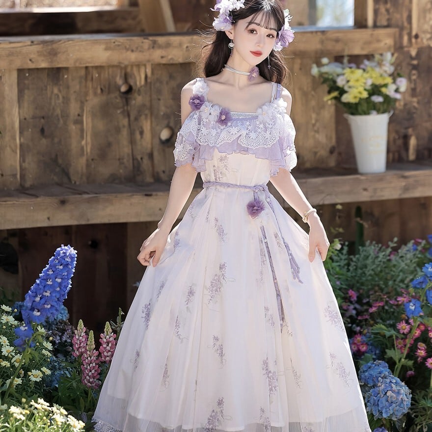 フレンチガーリー な花柄セットアップ ｜カジュアルロリィタドレス