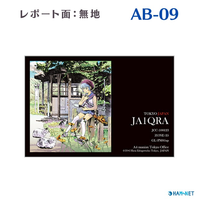 QSLカード　デザイナーズカード　AB09　レポート面無地　100枚～