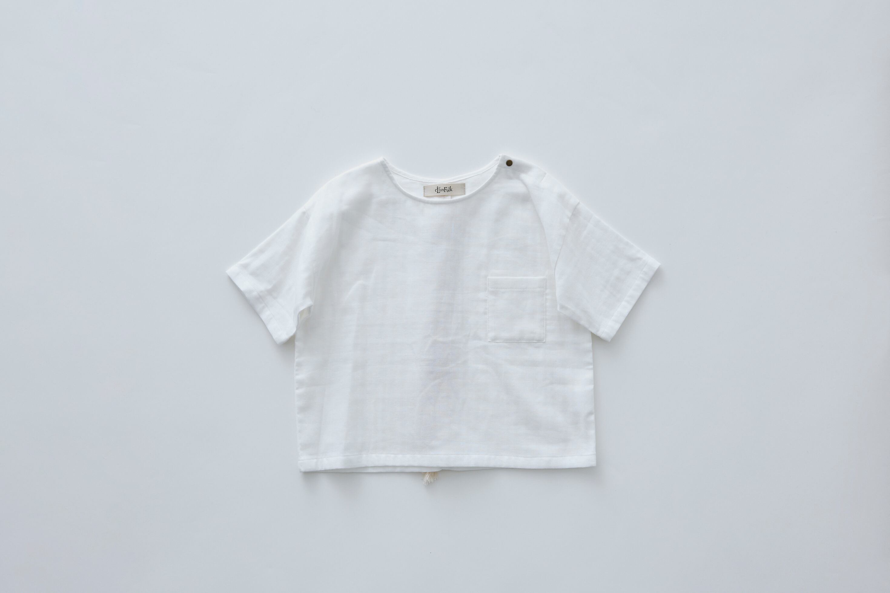〈 eLfin Folk 25SS 〉 Double Gauze Tategami Tee "カットソー"/ elf-251F21 / 80-130cm / off white